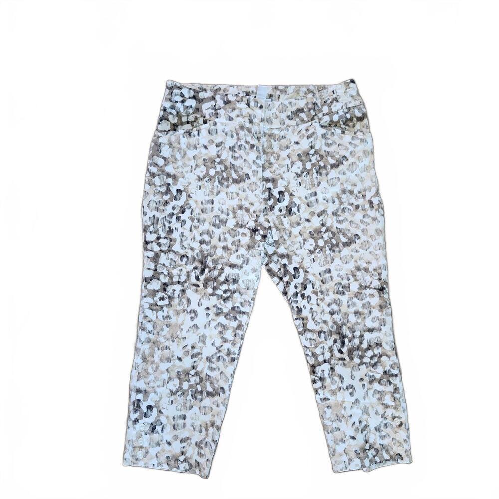 Chico's Perfect Stretch Leopard Print Cropped Pants Size 2